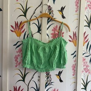 Roxy Light Green Crop Top